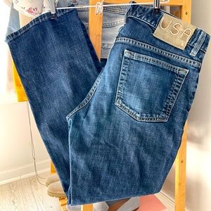 John Varvatos USA Button Fly Blue Jeans (Size 34x31) Men's Denim